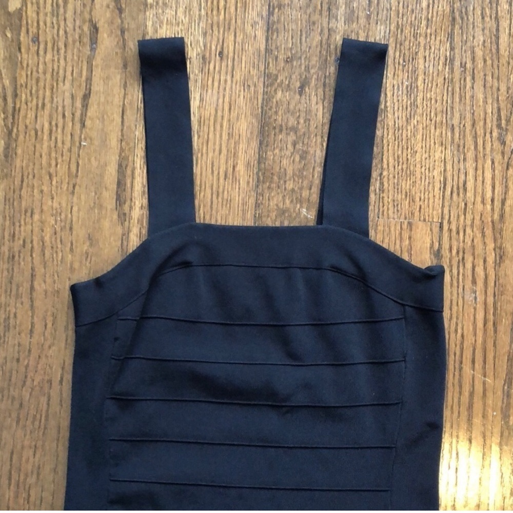 Express Black Strap Bandage Bodycon Shift Dress Size Medium Y2K - Picture 4 of 6